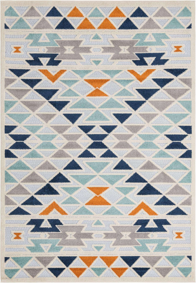 Gray 5' 3 x 8' Aruba Outdoor Rectangle Area Rug Weather Resistant for Patio, Deck, Terrace, Balcony, Porch for Sale at Rug Engine