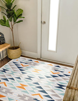 Gray 5' 3 x 5' 3 Aruba Outdoor Square Area Rug Weather Resistant for Patio, Deck, Terrace, Balcony, Porch for Sale at Rug Engine