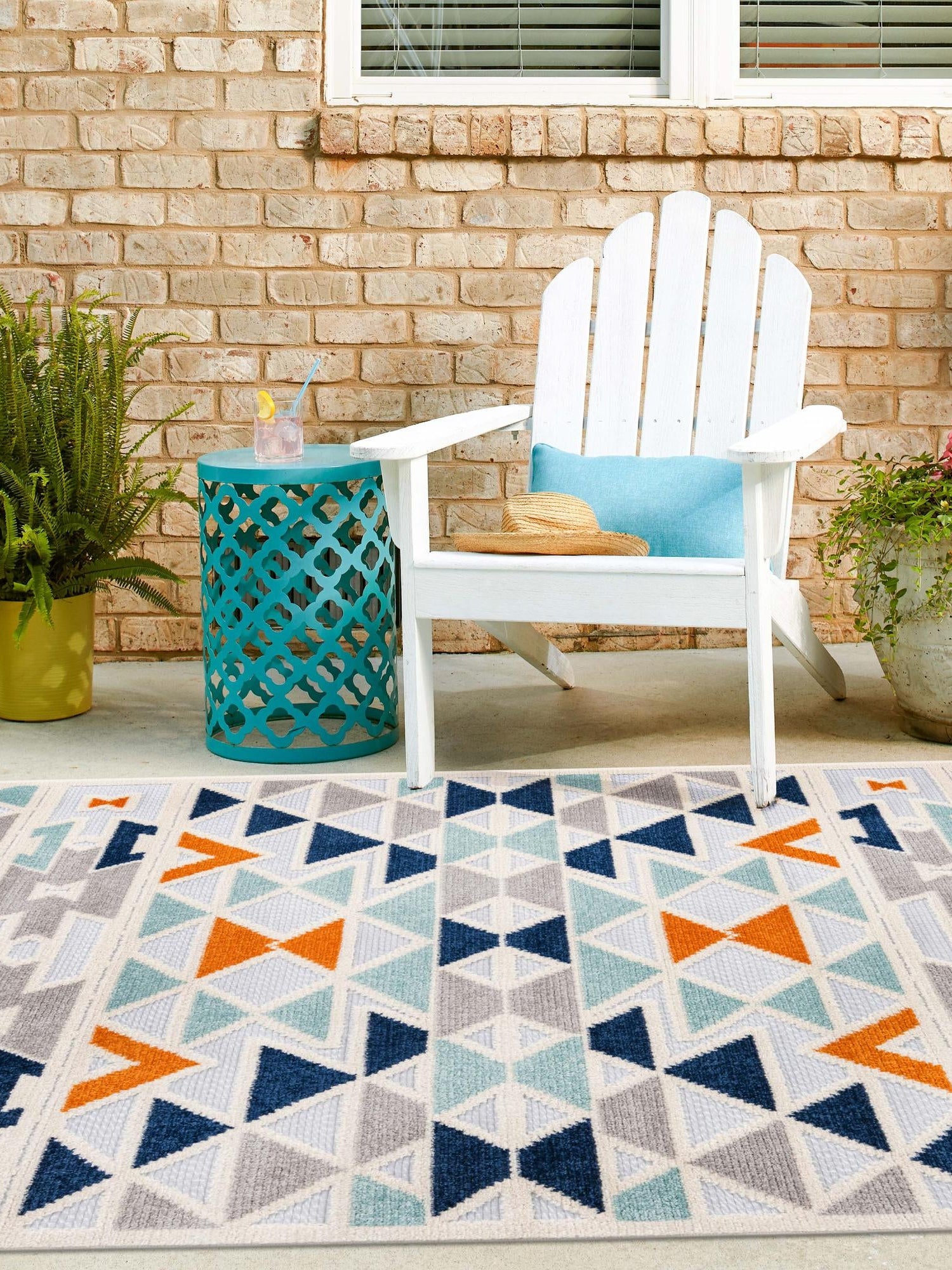 Gray 5' 3 x 5' 3 Aruba Outdoor Square Area Rug Weather Resistant for Patio, Deck, Terrace, Balcony, Porch for Sale at Rug Engine