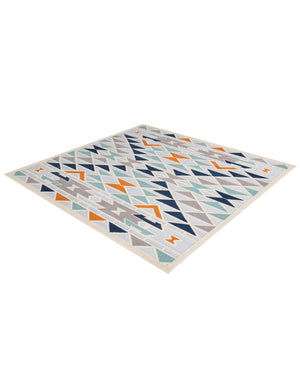 Gray 7' 10 x 7' 10 Aruba Outdoor Square Area Rug Weather Resistant for Patio, Deck, Terrace, Balcony, Porch for Sale at Rug Engine