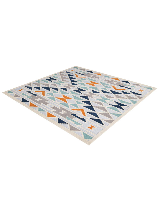 Gray 7' 10 x 7' 10 Aruba Outdoor Square Area Rug Weather Resistant for Patio, Deck, Terrace, Balcony, Porch for Sale at Rug Engine