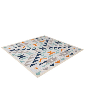 Gray 7' 10 x 7' 10 Aruba Outdoor Square Area Rug Weather Resistant for Patio, Deck, Terrace, Balcony, Porch for Sale at Rug Engine