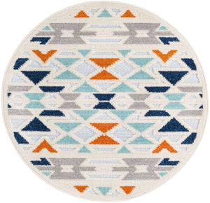 Gray 3' 3 x 3' 3 Aruba Outdoor Round Area Rug Weather Resistant for Patio, Deck, Terrace, Balcony, Porch for Sale at Rug Engine