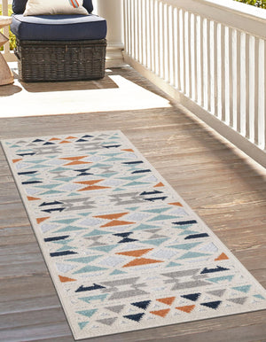 Gray 2' x 8' Aruba Outdoor Runner Area Rug Weather Resistant for Patio, Deck, Terrace, Balcony, Porch for Sale at Rug Engine