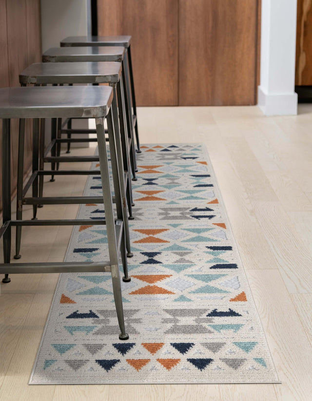 Gray 2' x 8' Aruba Outdoor Runner Area Rug Weather Resistant for Patio, Deck, Terrace, Balcony, Porch for Sale at Rug Engine
