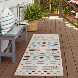 Gray 2' x 8' Aruba Outdoor Runner Area Rug Weather Resistant for Patio, Deck, Terrace, Balcony, Porch for Sale at Rug Engine