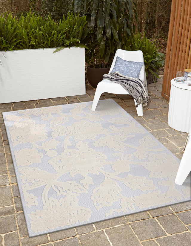 Gray 7' 10 x 10' Aruba Outdoor Rectangle Area Rug Weather Resistant for Patio, Deck, Terrace, Balcony, Porch for Sale at Rug Engine
