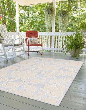 Gray 6' x 9' Aruba Outdoor Rectangle Area Rug Weather Resistant for Patio, Deck, Terrace, Balcony, Porch for Sale at Rug Engine