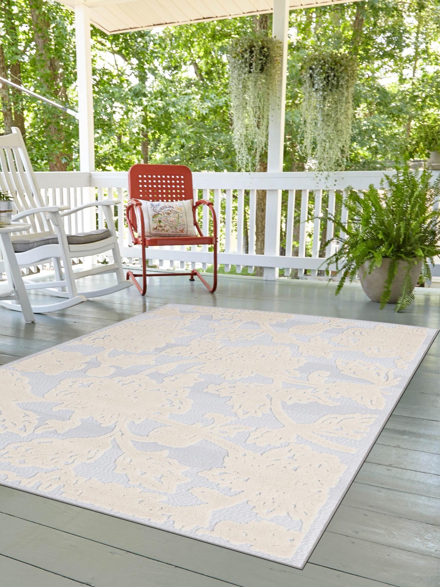 Gray 4' x 6' Aruba Outdoor Rectangle Area Rug Weather Resistant for Patio, Deck, Terrace, Balcony, Porch for Sale at Rug Engine
