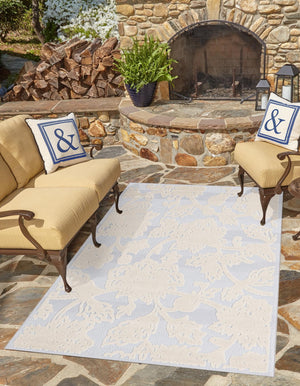 Gray 9' x 12' Aruba Outdoor Rectangle Area Rug Weather Resistant for Patio, Deck, Terrace, Balcony, Porch for Sale at Rug Engine