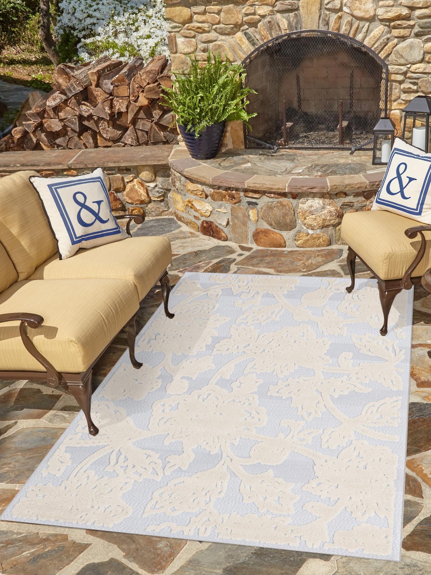 Gray 6' x 9' Aruba Outdoor Rectangle Area Rug Weather Resistant for Patio, Deck, Terrace, Balcony, Porch for Sale at Rug Engine