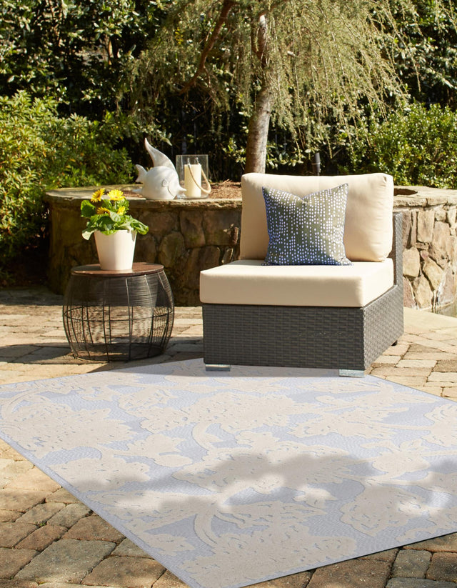 Gray 4' x 6' Aruba Outdoor Rectangle Area Rug Weather Resistant for Patio, Deck, Terrace, Balcony, Porch for Sale at Rug Engine