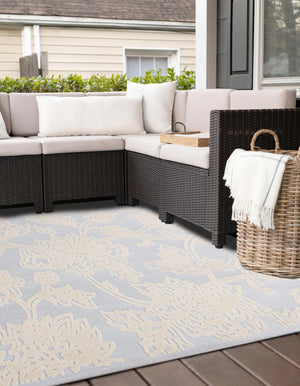 Gray 7' 10 x 7' 10 Aruba Outdoor Square Area Rug Weather Resistant for Patio, Deck, Terrace, Balcony, Porch for Sale at Rug Engine