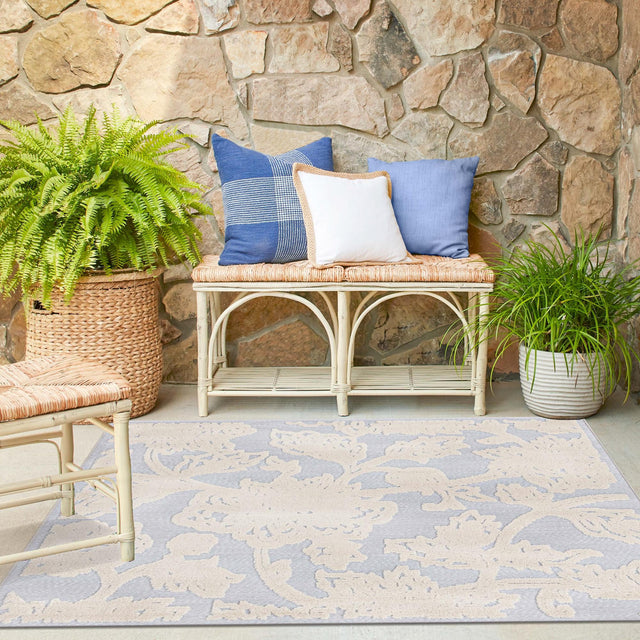 Gray 7' 10 x 7' 10 Aruba Outdoor Square Area Rug Weather Resistant for Patio, Deck, Terrace, Balcony, Porch for Sale at Rug Engine