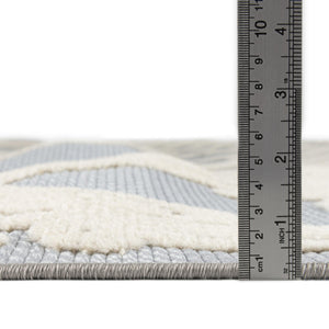 Gray 5' 3 x 5' 3 Aruba Outdoor Round Area Rug Weather Resistant for Patio, Deck, Terrace, Balcony, Porch for Sale at Rug Engine
