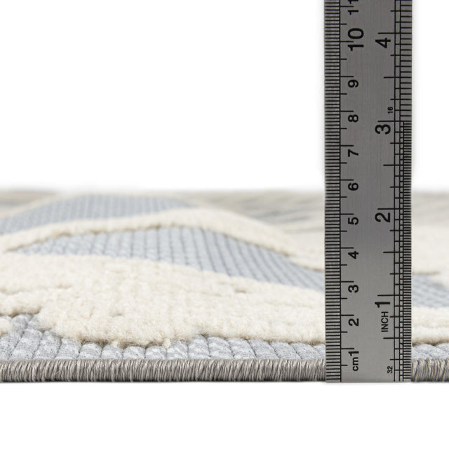 Gray 5' 3 x 5' 3 Aruba Outdoor Round Area Rug Weather Resistant for Patio, Deck, Terrace, Balcony, Porch for Sale at Rug Engine