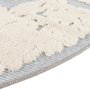Gray 5' 3 x 5' 3 Aruba Outdoor Round Area Rug Weather Resistant for Patio, Deck, Terrace, Balcony, Porch for Sale at Rug Engine