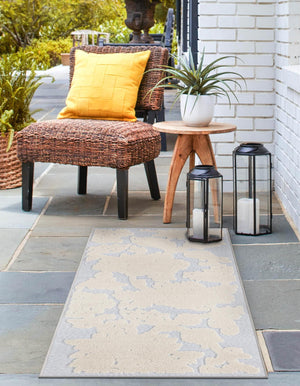 Gray 2' x 6' Aruba Outdoor Runner Area Rug Weather Resistant for Patio, Deck, Terrace, Balcony, Porch for Sale at Rug Engine