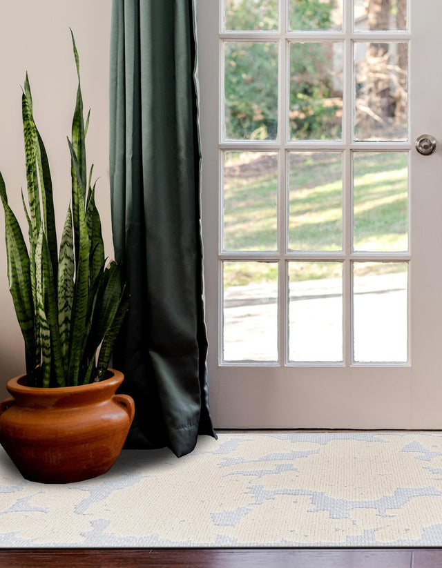 Gray 2' x 8' Aruba Outdoor Runner Area Rug Weather Resistant for Patio, Deck, Terrace, Balcony, Porch for Sale at Rug Engine