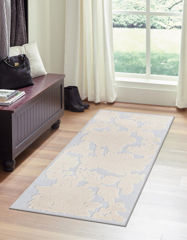 Gray 2' x 8' Aruba Outdoor Runner Area Rug Weather Resistant for Patio, Deck, Terrace, Balcony, Porch for Sale at Rug Engine