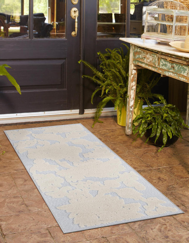 Gray 2' x 6' Aruba Outdoor Runner Area Rug Weather Resistant for Patio, Deck, Terrace, Balcony, Porch for Sale at Rug Engine