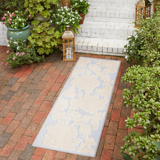 Gray 2' x 8' Aruba Outdoor Runner Area Rug Weather Resistant for Patio, Deck, Terrace, Balcony, Porch for Sale at Rug Engine
