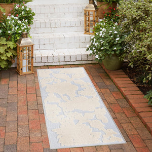 Gray 2' x 6' Aruba Outdoor Runner Area Rug Weather Resistant for Patio, Deck, Terrace, Balcony, Porch for Sale at Rug Engine