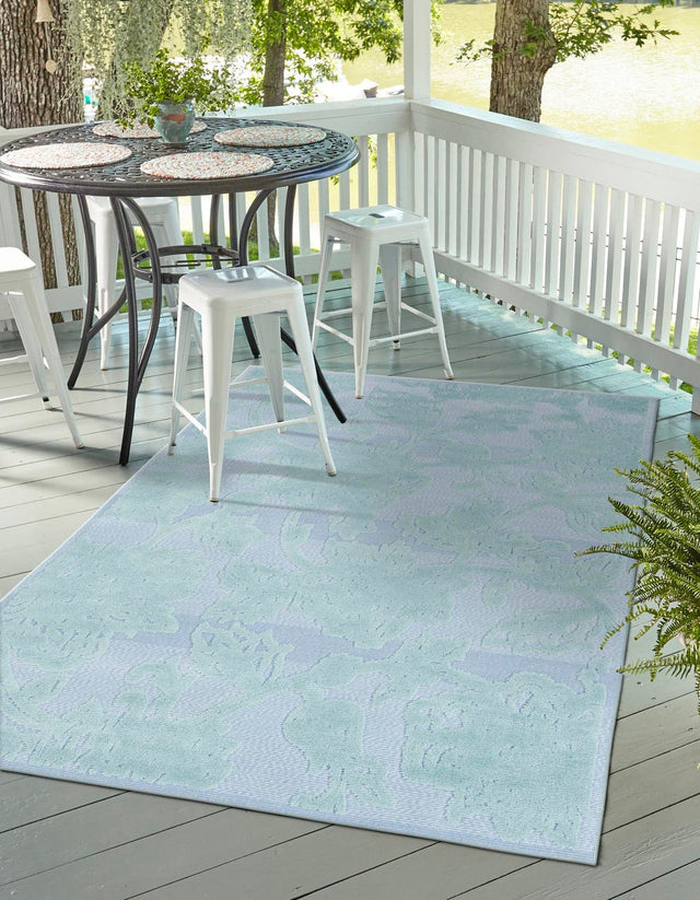 Navy Blue 7' 10 x 10' Aruba Outdoor Rectangle Area Rug Weather Resistant for Patio, Deck, Terrace, Balcony, Porch for Sale at Rug Engine