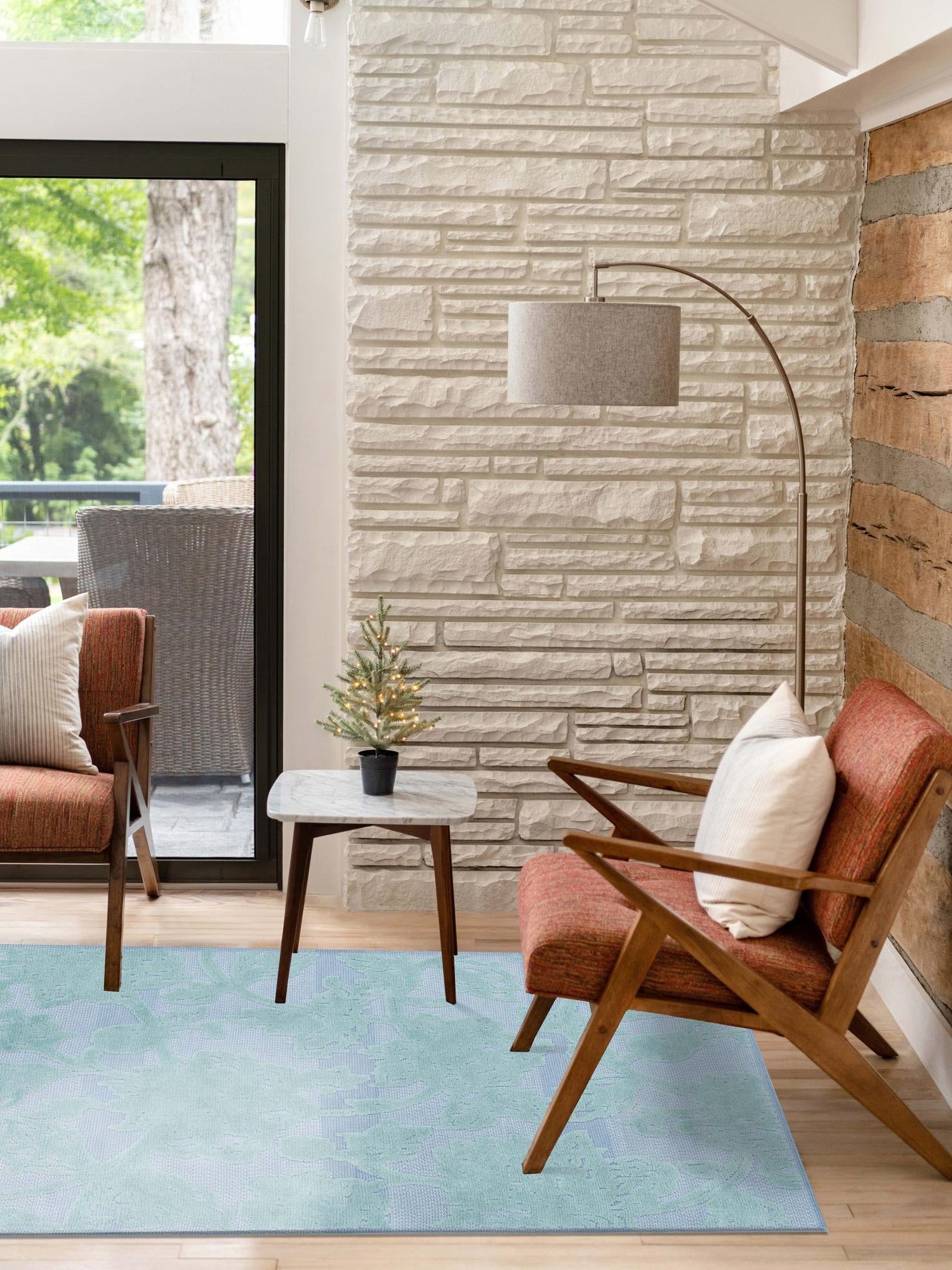 Navy Blue 6' x 9' Aruba Outdoor Rectangle Area Rug Weather Resistant for Patio, Deck, Terrace, Balcony, Porch for Sale at Rug Engine