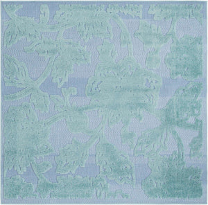 Navy Blue 5' 3 x 5' 3 Aruba Outdoor Square Area Rug Weather Resistant for Patio, Deck, Terrace, Balcony, Porch for Sale at Rug Engine