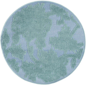 Navy Blue 3' 3 x 3' 3 Aruba Outdoor Round Area Rug Weather Resistant for Patio, Deck, Terrace, Balcony, Porch for Sale at Rug Engine