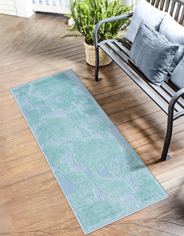 Navy Blue 2' x 6' Aruba Outdoor Runner Area Rug Weather Resistant for Patio, Deck, Terrace, Balcony, Porch for Sale at Rug Engine