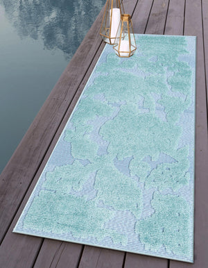 Navy Blue 2' x 8' Aruba Outdoor Runner Area Rug Weather Resistant for Patio, Deck, Terrace, Balcony, Porch for Sale at Rug Engine