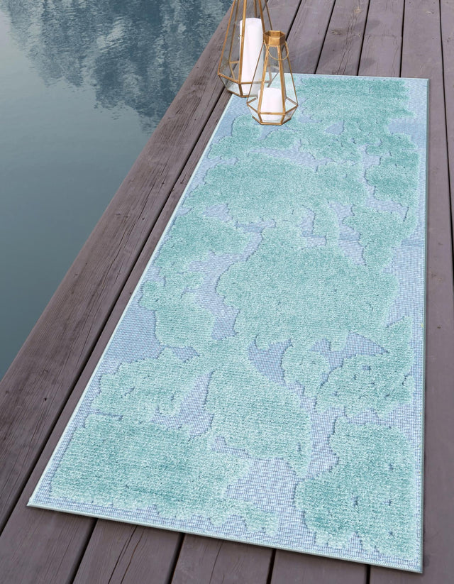 Navy Blue 2' x 8' Aruba Outdoor Runner Area Rug Weather Resistant for Patio, Deck, Terrace, Balcony, Porch for Sale at Rug Engine