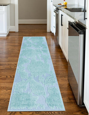 Navy Blue 2' x 8' Aruba Outdoor Runner Area Rug Weather Resistant for Patio, Deck, Terrace, Balcony, Porch for Sale at Rug Engine