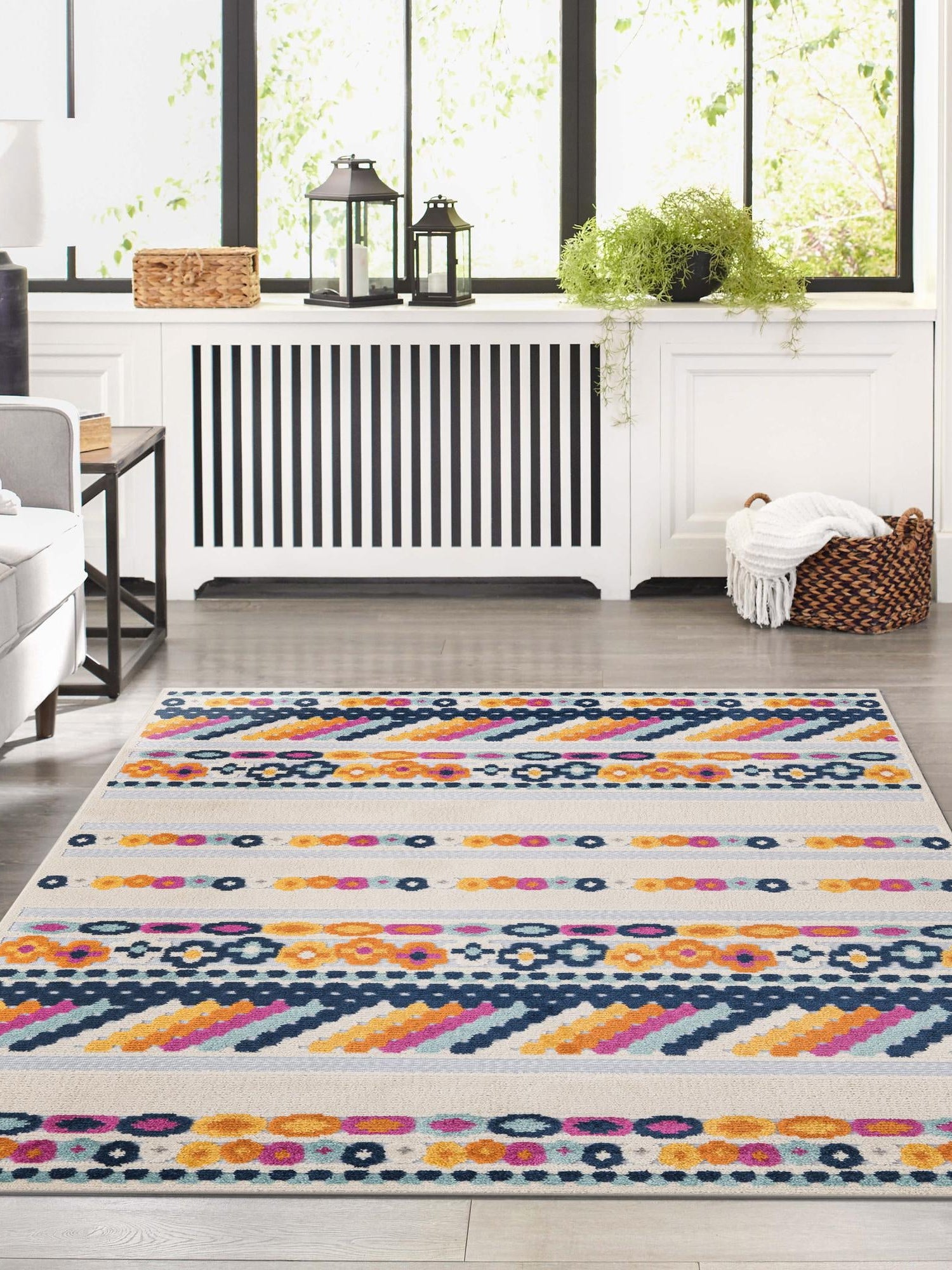 Gray 7' 10 x 10' Aruba Outdoor Rectangle Area Rug Weather Resistant for Patio, Deck, Terrace, Balcony, Porch for Sale at Rug Engine