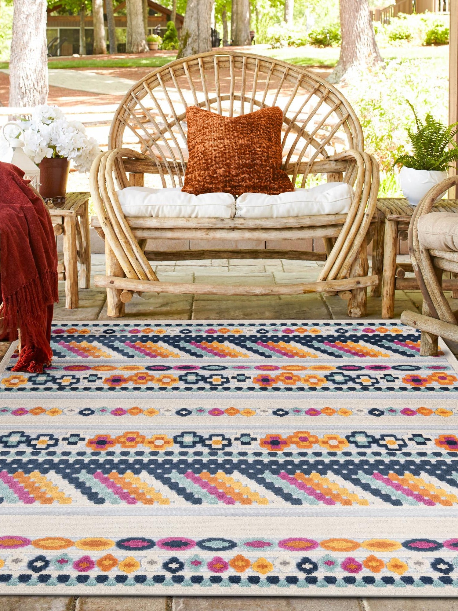 Gray 5' 3 x 5' 3 Aruba Outdoor Square Area Rug Weather Resistant for Patio, Deck, Terrace, Balcony, Porch for Sale at Rug Engine