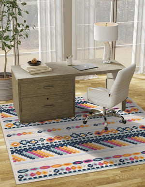 Gray 7' 10 x 7' 10 Aruba Outdoor Square Area Rug Weather Resistant for Patio, Deck, Terrace, Balcony, Porch for Sale at Rug Engine