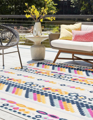 Gray 7' 10 x 7' 10 Aruba Outdoor Square Area Rug Weather Resistant for Patio, Deck, Terrace, Balcony, Porch for Sale at Rug Engine