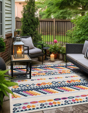 Gray 5' 3 x 5' 3 Aruba Outdoor Square Area Rug Weather Resistant for Patio, Deck, Terrace, Balcony, Porch for Sale at Rug Engine