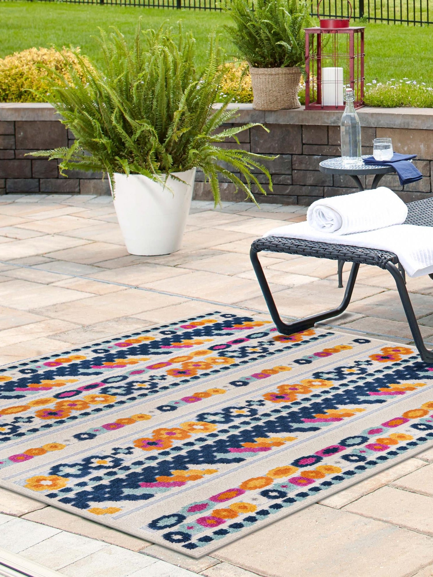 Gray 5' 3 x 5' 3 Aruba Outdoor Square Area Rug Weather Resistant for Patio, Deck, Terrace, Balcony, Porch for Sale at Rug Engine