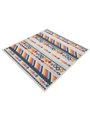 Gray 7' 10 x 7' 10 Aruba Outdoor Square Area Rug Weather Resistant for Patio, Deck, Terrace, Balcony, Porch for Sale at Rug Engine