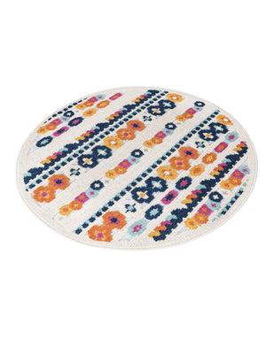Gray 3' 3 x 3' 3 Aruba Outdoor Round Area Rug Weather Resistant for Patio, Deck, Terrace, Balcony, Porch for Sale at Rug Engine