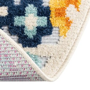 Gray 3' 3 x 3' 3 Aruba Outdoor Round Area Rug Weather Resistant for Patio, Deck, Terrace, Balcony, Porch for Sale at Rug Engine