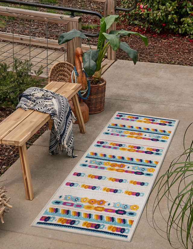 Gray 2' x 6' Aruba Outdoor Runner Area Rug Weather Resistant for Patio, Deck, Terrace, Balcony, Porch for Sale at Rug Engine
