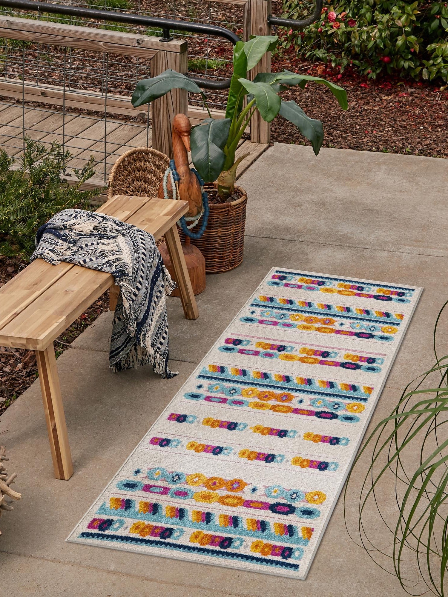 Gray 2' x 8' Aruba Outdoor Runner Area Rug Weather Resistant for Patio, Deck, Terrace, Balcony, Porch for Sale at Rug Engine