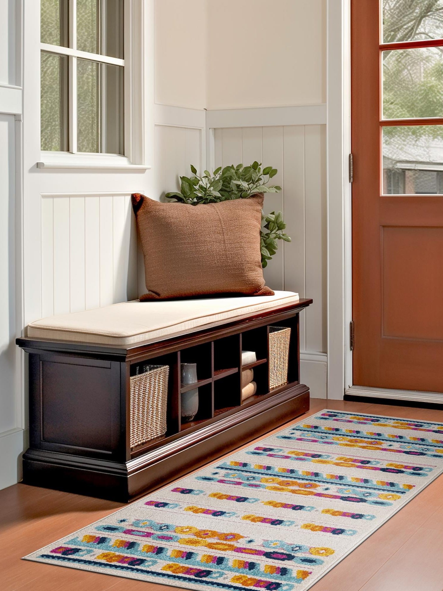 Gray 2' x 10' Aruba Outdoor Runner Area Rug Weather Resistant for Patio, Deck, Terrace, Balcony, Porch for Sale at Rug Engine