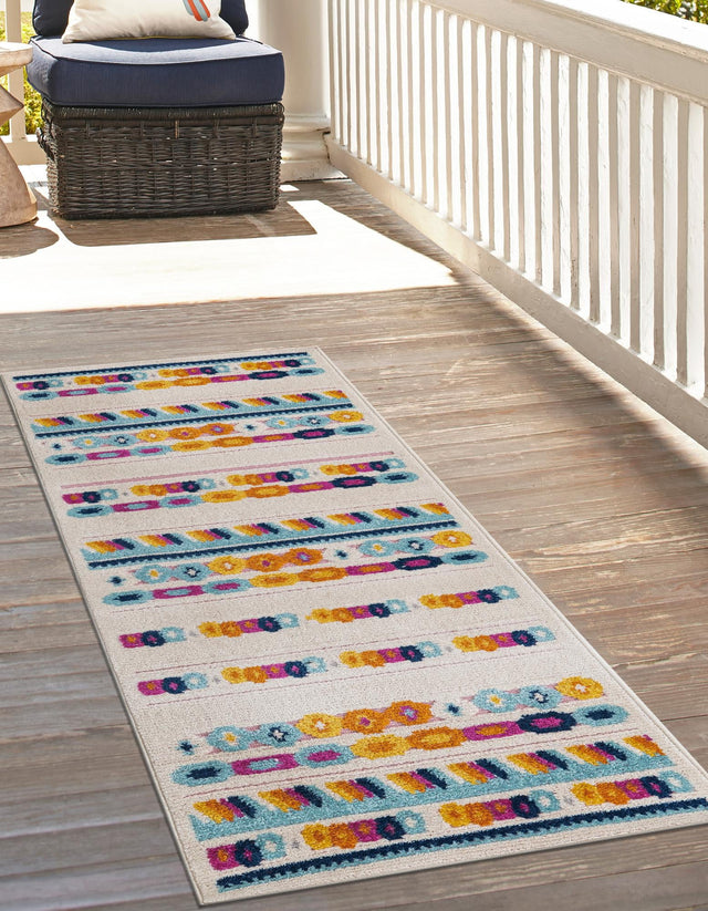 Gray 2' x 6' Aruba Outdoor Runner Area Rug Weather Resistant for Patio, Deck, Terrace, Balcony, Porch for Sale at Rug Engine