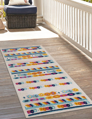 Gray 2' x 10' Aruba Outdoor Runner Area Rug Weather Resistant for Patio, Deck, Terrace, Balcony, Porch for Sale at Rug Engine