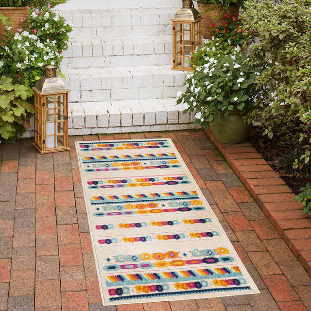 Gray 2' x 10' Aruba Outdoor Runner Area Rug Weather Resistant for Patio, Deck, Terrace, Balcony, Porch for Sale at Rug Engine